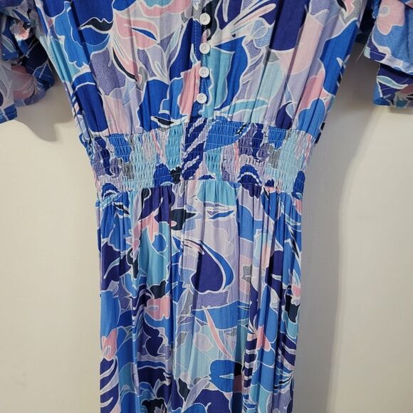Anthropologie Abel The Label High-low Maxi Dress Tropical Violet Size Small - Picture 7 of 11